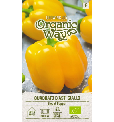 Orgaanilised paprika seemned 'Quadrato d'Asti Giallo'
